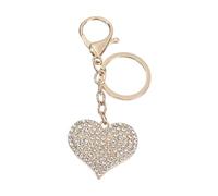 QINZITAO Portachiavi a forma di cuore scintillante con strass accento lega design borsa appeso decorazione per le donne dando