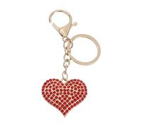 QINZITAO Portachiavi a forma di cuore scintillante con strass accento lega design borsa appeso decorazione per le donne dando