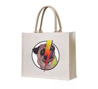 QIOEURYU Borsa a mano dell'Pug Bag per Uomini Donne Ragazze Bambini tela Grande consegna Tempo Regali di vacanza all'aperto