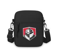 QIOEURYU Borsa a tracolla monospalla Cavaliere emblema del casco nero bianco rosso Uomo Donna Cartone animato Anime Film Stampa Design Unisex Tempo libero All'aperto