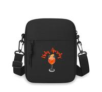 QIOEURYU Borsa a tracolla monospalla fetta di cocktail di vetro liquido santo aperol uomini donne cartone animato anime film stampa design unisex tempo libero all'aperto