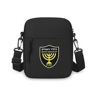 QIOEURYU Borsa a tracolla Monospalla Gerusalemme club Menorah emblema sfondo nero Uomini Donne Cartone animato Anime Film Stampa Design Unisex Tempo libero Regali per le vacanze all'aperto