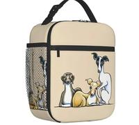 QIOEURYU Borsa per Pranzo Italiano Greyhound Trio Isolato Portatile Carino Whippet Sighthound Dog Cooler Termico Bambini Bambini per Campeggio,Picnic,Scuola,Ufficio