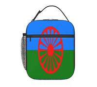 QIOEURYU Borsa per Pranzo per Donne Uomini Unisex Bandiera Del Popolo Rom - Bandiera Rom Un Pranzo al sacco per Campeggio,Picnic,Scuola,Ufficio
