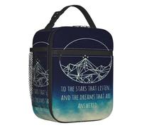 QIOEURYU Borsa per Pranzo Personalizzato per le stelle che ascoltano e i sogni che vengono esauditi Scatola per pranzo termicamente isolata più fresca per bambini per Campeggio,Picnic,Scuola,Ufficio