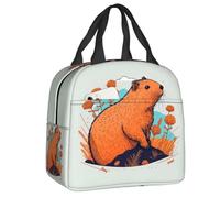 QIOEURYU Borse a Spalla Personalizzato Giant Cavy Capybara Collage Lunch Bag Donna Portatile Cooler Termico Isolato Lunch Box per lavoro Stor Loisirs Confort Regali di vacanza