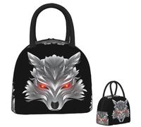 QIOEURYU Borse Per Pranzo Isolato Bianco Argento Lupo Lupo Pack Borsa Tote Per Donne Bambini Scatole Portatili Per Alimenti Pranzo Termico Scatola Per Picnic All'Aperto A Scuola