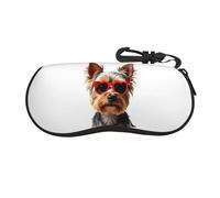 QIOEURYU Custodia per occhiali Yorkshire Terrier Puppies Protezione per gusci Scatola per occhiali da sole Donne Uomini Borsa Sacca per conservare Scatola compatta e portatile