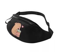 QIOEURYU Pacchetti di viaggio personalizzati e carini Capybara Love bubble tea Marsupio marsupio uomini Donne Bella borsa a tracolla per campeggio in bici Regali per i soldi del telefono