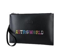 QIOEURYU Portafoglio stampato Lettere colorate opere d'arte della terra sfondo nero Borsa elegante in PU Alla moda e pratica da portare tutti i giorni Regali per uomini Donne