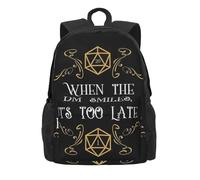 QIOEURYU Zaini per tempo libero quando maestro sorride è troppo tardi Amp's Too Late Dice Bookbag Borse scolastiche Zaino da viaggio Borsa a tracolla Regali per le vacanze all'aperto