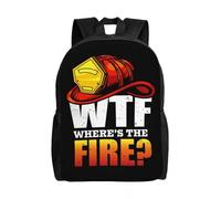 QIOEURYU Zaini WTF dove si trova vigile del fuoco divertente per donne uomini scuola studente universitario bookbag si adatta laptop da 15 pollici per tempo libero regali per le vacanze all'aperto