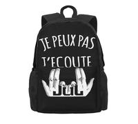 QIOEURYU Zaino Non posso, sto ascoltando JUL Ragazzi Ragazze Bookbag Studenti Borse Scolastiche Cartoon Kids Zaino Borsa a tracolla Grande capacità Loisirs All'aperto Regali di Vacanza