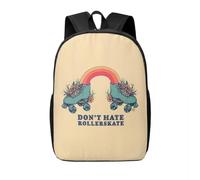 QIOEURYU Zaino Tempo libero All'aperto Non Odiare Pattini a rotelle anni '70 Variazione di colore 1 Donna Bookbag Bambini Borse da scuola Portabilità Zaino Borsa a tracolla Regali di vacanza