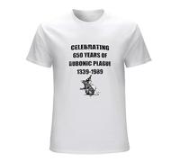 QIONG YANG Celebrating 650 Years of Bubonic Plague 1339-1989 Funny Saying Men's T-Shirt T-Shirt WhiteL