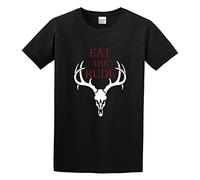 QIONG YANG Eat The Rude - Funny Retro Hannibal Horror Cool Season Cannibal T-Shirt Black XL