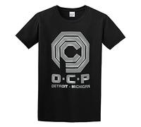 QIONG YANG OCP Gift Sci Fi Movie Film 80'S Science Police Present Robot T-Shirt Black L
