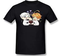 QIONG YANG The Promised Neverland T Shirt Man's Leisure O-Neck Top T-Shirts T-Shirt Black XL