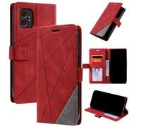 QiongniAN Compatibile con Samsung Galaxy XCover 7 Pro Custodia Cover,Compatibile con Samsung Galaxy XCover 7 Pro SM-G766B SM-G766U SM-G766W Custodia Flip in pelle PU Cover Red