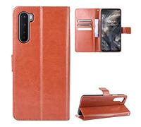 QiongniAN Cover per 1+ Nord,Cover per OnePlus Z,Custodia per OnePlus Nord 5G AC2001 AC2003 Custodia Portafoglio in Pelle Flip Case Brown