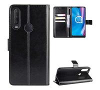 QiongniAN Cover per Alcatel 1V 2020 5007U,Custodia per Alcatel 3L 2020 5029D,Custodia per Alcatel 1S 2020 5028A 5028D 5028Y Custodia Portafoglio in Pelle Flip Case Black