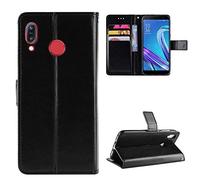 QiongniAN Cover per ASUS ZenFone Max M1 ZB555KL,Custodia per ASUS ZenFone Max M1 ZB556KL Custodia Portafoglio in Pelle Flip Case Black