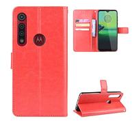 QiongniAN Cover per Motorola Moto G8 Play,Custodia per Motorola Moto One Macro XT2016-1 XT2016-2 / Moto G8 Play XT2015-2 Custodia Portafoglio in Pelle Flip Case Red
