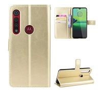 QiongniAN Cover per Motorola Moto G8 Play,Custodia per Motorola Moto One Macro XT2016-1 XT2016-2 / Moto G8 Play XT2015-2 Custodia Portafoglio in Pelle Flip Case Gold