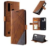 QiongniAN Cover per Motorola Moto G8 Power Lite,Custodia per Lenovo K11 Power,Custodia per Motorola Moto G8 Power Lite XT2055-1 XT2055-2 XT2055-4 Custodia in Pelle PU Flip Case Brown