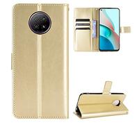 QiongniAN Cover per Xiaomi Redmi Note 9T 5G,Custodia per Xiaomi Redmi Note 9 5G M2007J22C / Redmi Note 9T 5G M2007J22G M2007J22R Custodia Portafoglio in Pelle Flip Case Gold