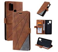 QiongniAN Custodia per Oppo A53S 2020,Custodia per Oppo A32 2020,Custodia in Pelle Custodia per Oppo A53 2020 CPH2127 / A53s 2020 CPH2135 / A33 2020 / A32 PDVM00 Custodia Cover Case Brown