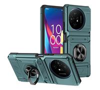 QiongniAN Custodia per TCL 50 XL 5G e Nxtpaper 5G, Verde, TPU + PC, Anti-caduta con Supporto Rotante e Portacarte, Compatibile con Caricabatterie Wireless (Senza Caricabatterie Wireless)