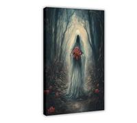 QIOTBVV Poster su tela con motivo The Rose Phantom, decorazione per camera da letto, ufficio, stanza, regalo, 50 x 75 cm