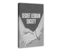 QIOTBVV Poster su tela della società lesbica segreta, decorazione per camera da letto, ufficio, stanza, regalo, 30 x 45 cm