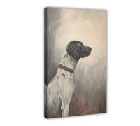 QIOTBVV Stampa artistica su tela con cane da caccia, decorazione per camera da letto, ufficio, stanza, regalo, 20 x 30 cm