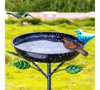 Qipade Vasca per Uccelli in Metallo con paletto da Giardino, Leggera Vasca per Uccelli Staccabile, in ghisa, antiruggine, per Giardino, Cortile, Prato, Patio, Regalo per Gli Amanti degli Uccelli,