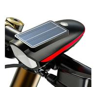 Qipeika 2 luci solari per bici da esterno, luce notturna per mountain bike, luce forte - rossa [solare + ricarica USB]