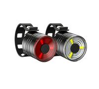 Qipeika 2pc-Bicycle Night Riding Warning Fanale posteriore, Mountain Bike lega di alluminio casco luce - rosso + bianco, in scatola