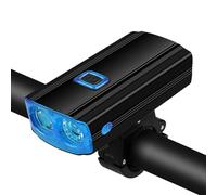 Qipeika 2pc-High-bright e luci di lunga durata per il ciclismo notturno su mountain bike. Lega di alluminio clacson anteriore luce per biciclette - blu (senza corno)