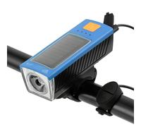 Qipeika 2pc-High decibel solare corno anteriore luce mountain bike equitazione spia - blu