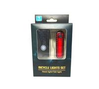 Qipeika Ciclismo impermeabile ad alta luminosità ricarica pratico avvertimento fanale posteriore 2255 faro + 056 fanale posteriore/scatola