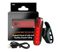Qipeika Luce di avvertimento ad alta luminosità di ricarica USB per ciclismo notturno all'aperto - rosso/scatola di colore