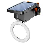 Qipeika Luce di avvertimento del freno di rilevamento della luce intelligente del cuore di ricarica solare della bicicletta all'aperto - rotonda