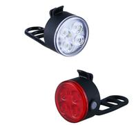 Qipeika Outdoor ciclismo USB ricarica flash clip-on luce posteriore bicicletta - rosso + bianco/set