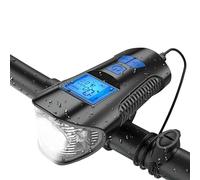 Qipeika Outdoor Night Riding USB ricaricabile Mountain Bike Smart Display Code Meter Speaker Light - Indicatore di codice luce altoparlante + 056 fanale posteriore