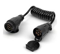 Qiping 12V 24V - 1.2 M Cavo Prolunga Spirale Rimorchio 13 a 7 Poli con Spina 13 Poli e Presa 7 Poli per Caravan Camion RV