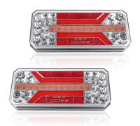 Qiping 2 pezzi Luci per rimorchio a LED impermeabili multifunzione, illuminazione per rimorchio 12v 24v, fanale posteriore di camion con E-mark(KIT-A)