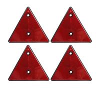 Qiping 4 x Catarifrangenti Triangolo per Rimorchio, Rosso Riflettore Triangolari Omologato con Fori di Montaggio per Auto, Roulotte, Furgoni, Camion, Mezzi Agricoli, Trattori