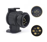 Qiping Adattatore Rimorchio 13 Poli a 7 Pin per Collegare la Spina Maschio a 13 Poli dell'auto e la Presa Femmina a 7 Poli del Rimorchi