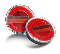 Qiping Fanali Posteriori Rimorchio, Illuminazione Rotonda per Camper e Camion, 12V 24V DC Con Test E9